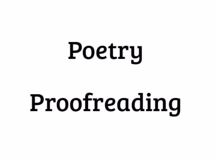 Poetry Manuscript Proofreading