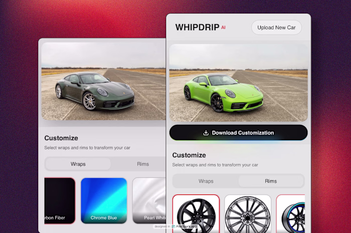 Whipdrip AI - Customize your Car Wrap & Wheels