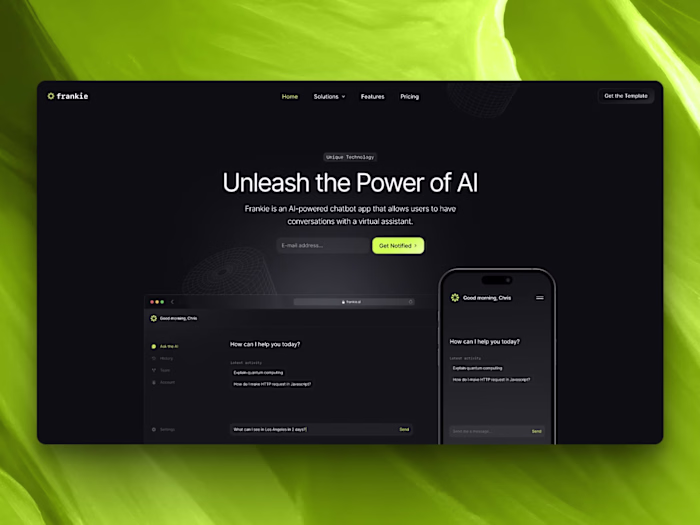 Framer Template Design for AI SaaS
