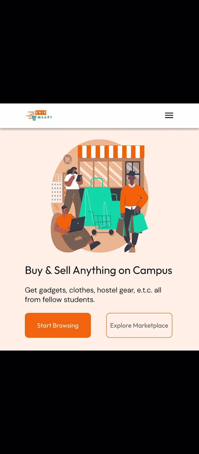 I designed a hero section for online marketplace where unive...