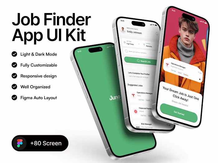 Juno: Job Finder App UI Kit for Figma