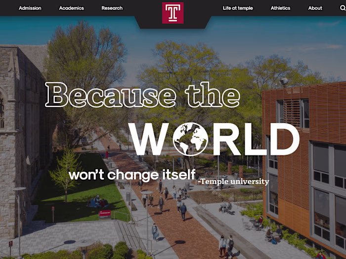 Redesigned Website Temple University