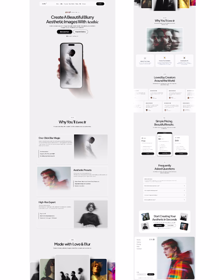 Landing page design for a client to convert messy images