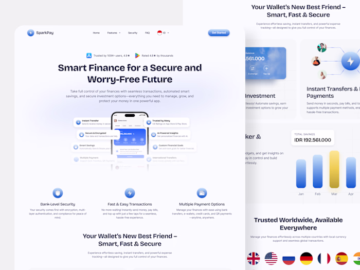 SparkPay – FinTech Landing Page
