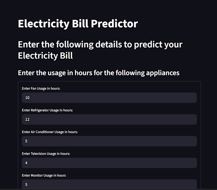 ⚡ Electricity Bill Predictor –