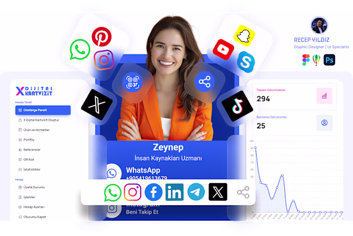 Digital Business Card Interface Design