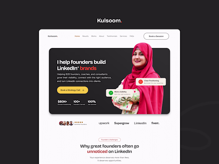 Kulsoom Branding and Landing Page Design
