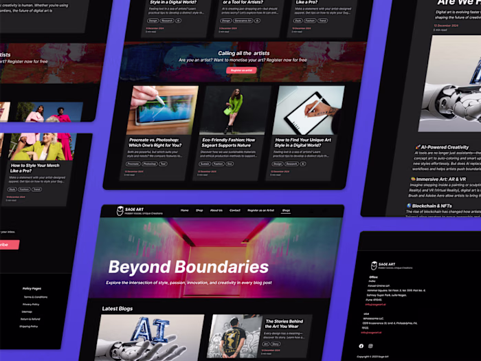 Blog screen web ui design