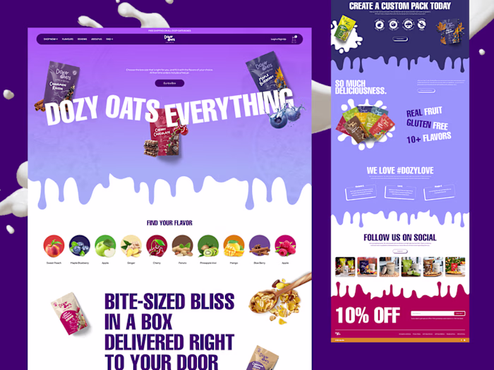 Dozy Oats Landing page Design 