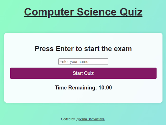 Online MCQ Quiz 