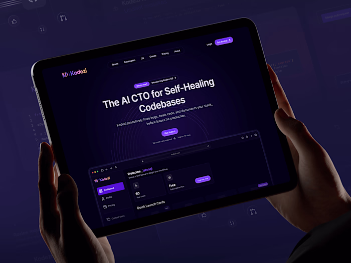 A UX design for Kodezi Cloud