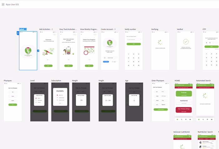 Mobile App UI/Ux Design and Prototyping for Ryan Sports 