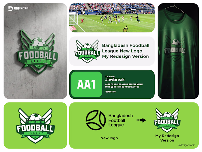 I redesigned the Bangladesh Football League logo with the go...