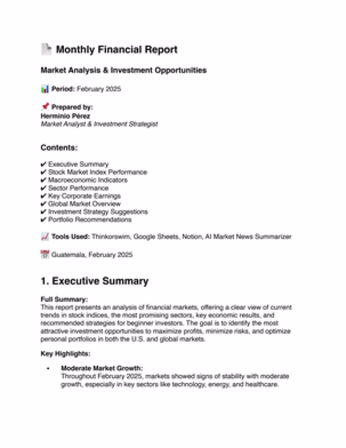 Market Analysis & Investment Opportunities, Luis, february 2025