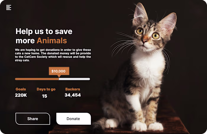 A crowd funding page