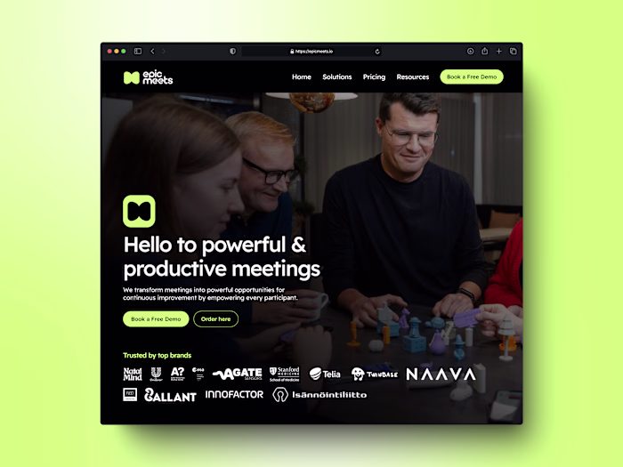 Redesign of the Epicmeets website