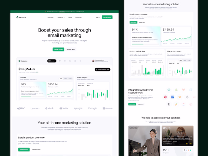 ⚡ Nietzsche - SaaS Marketing Homepage Website Design