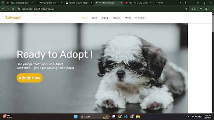 Pet Adoption Web Application (TailWag) A user-friendly platf...