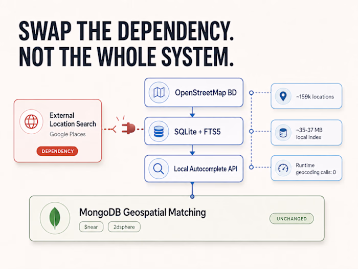 Replacing Google Places in an Existing Matching System