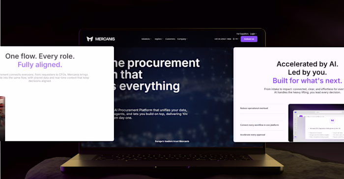 AI Procurement Platform Web Design for Mercanis