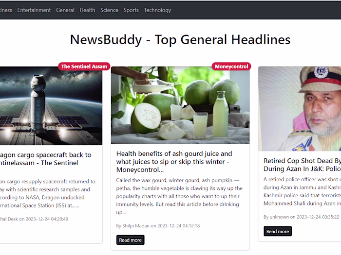 NewsBuddy - A news app in react js