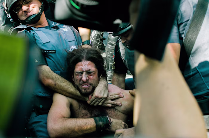 I photographed several demonstrations around the world , thi...