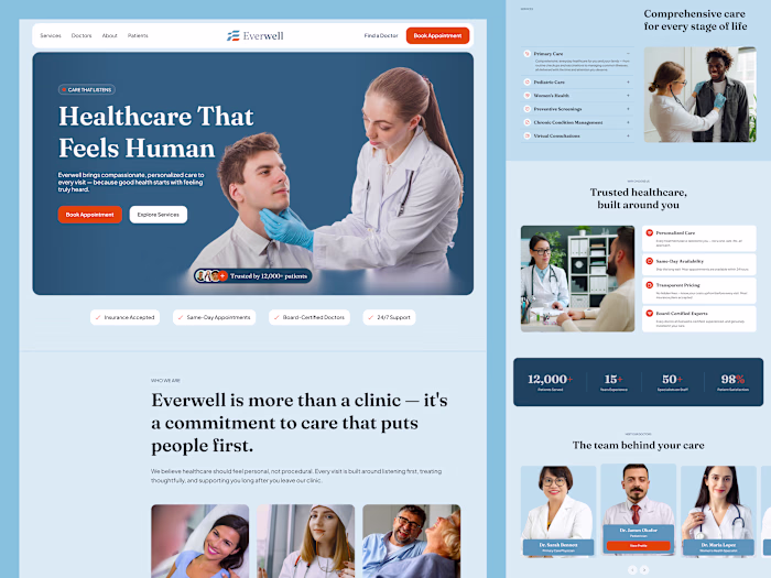 Healthcare Clinic Landing Page Design