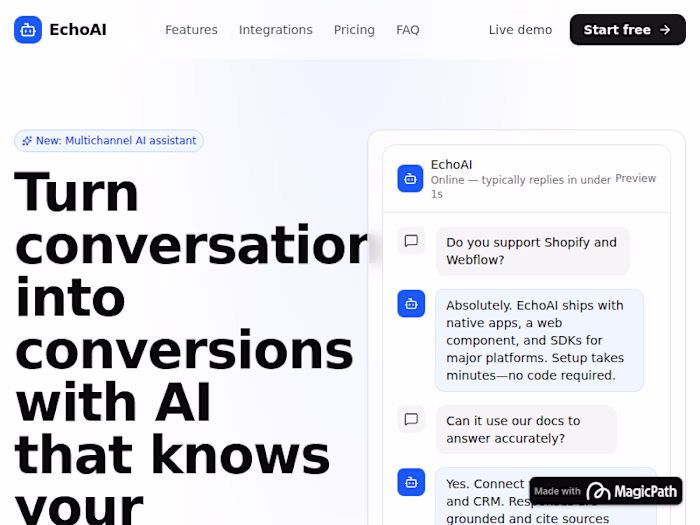Chatbot SaaS Landing Page Design
