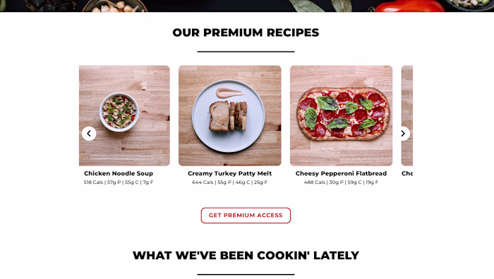 Website Design for Health-Food Content Creator