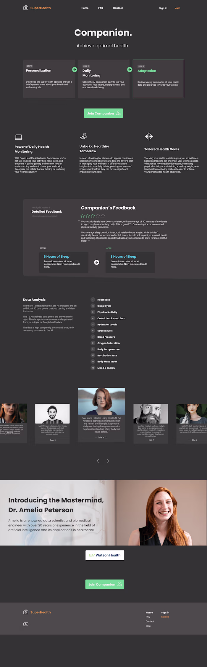 Complete Landing Page Design for AI Company