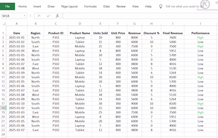 An Excel project showcasing my