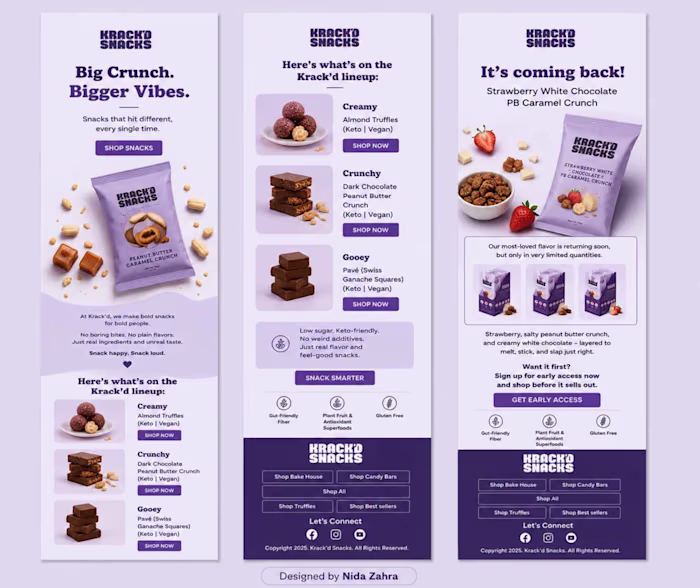 Krack'd Snacks — Welcome Email