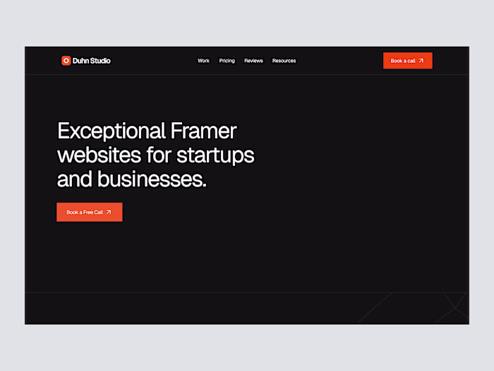 Duhn Studio Framer Website Design & Development