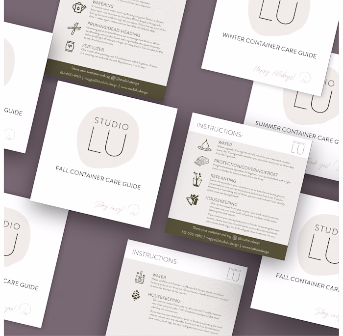 Studio Lu Four Season Container Care Guides