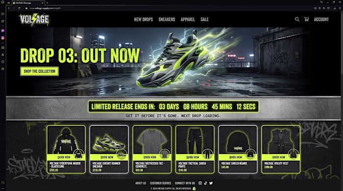 VOLTAGE Streetwear Store Design (Concept)