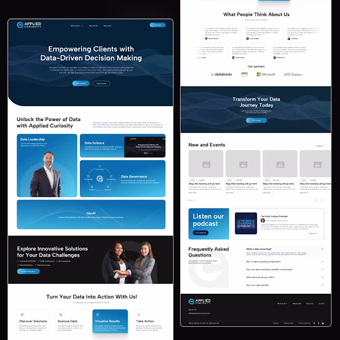 Project Design in Figma for Data & AI IT Consulting services.