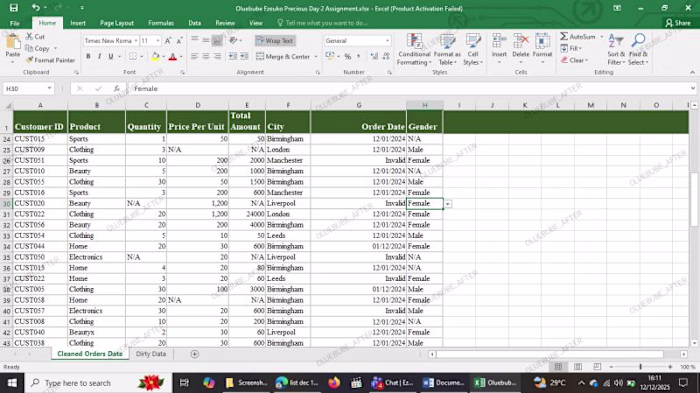 Data Entry & Cleaning