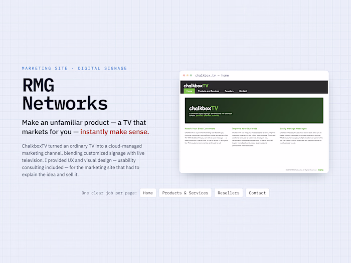 RMG Networks: sell what it does — the how can wait for page two