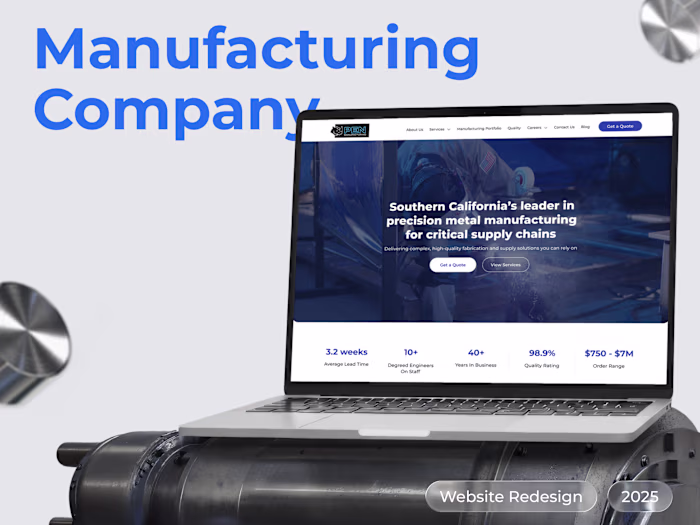 UI/UX Redesign for Industrial Company Website
