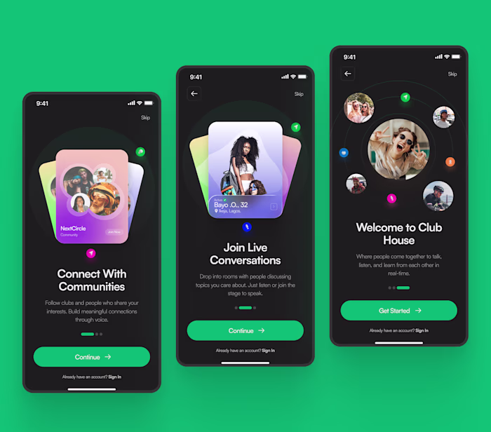 Clubhouse Mobile App — UI