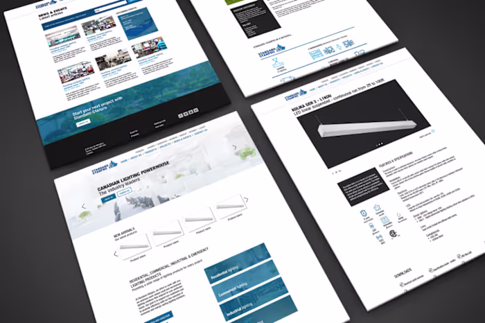 Standard-Stanpro website redesign mockup
