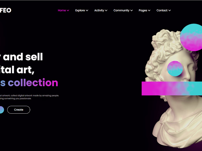 NFTsFeo - NFT Showcasing Website (Design & Development) 