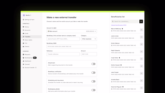 Qonto — Transfer form redesign