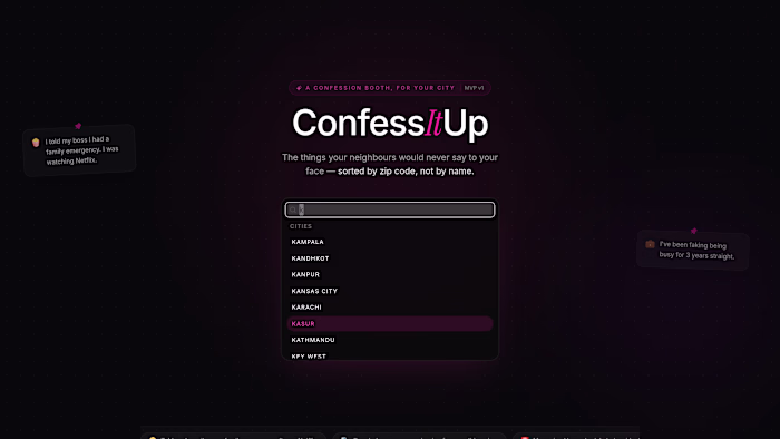 ConfessItUp: City-Based Anonymous Confessions Platform