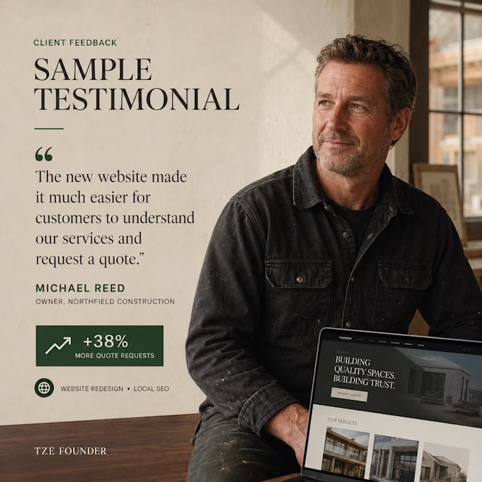 Concept testimonial design created for