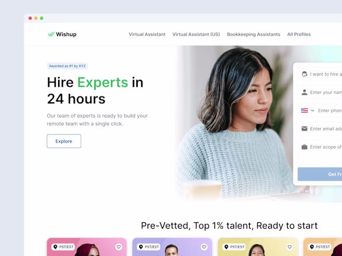 Wishup: Product and Website
