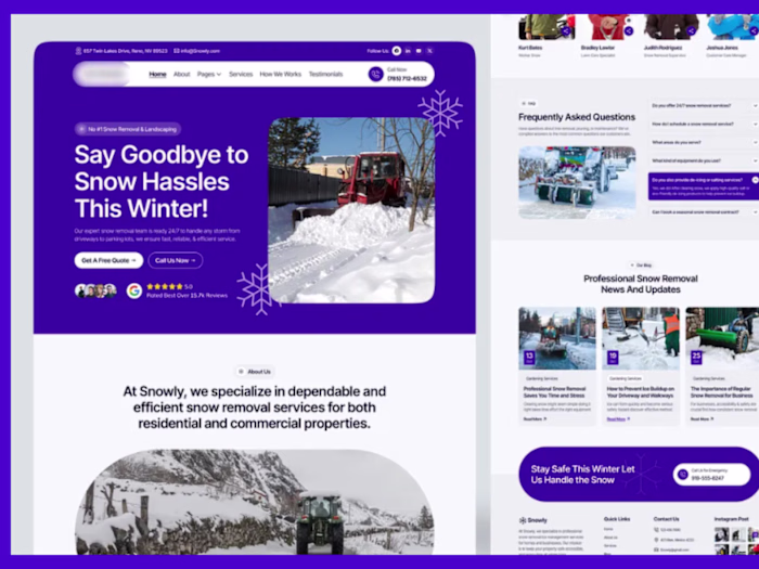 Snow Removal Modern Website for