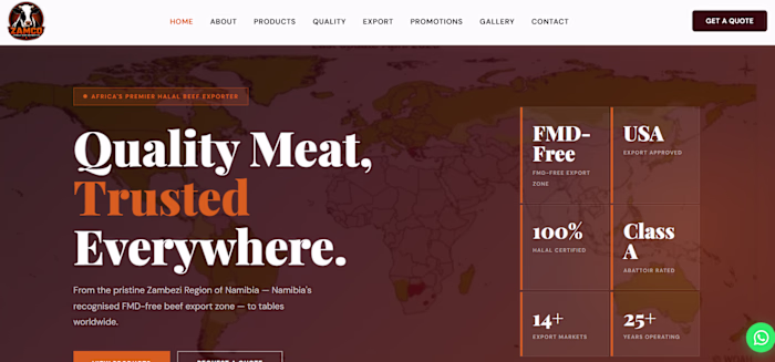 ZAMCO – Halal Beef Export Website & ERP