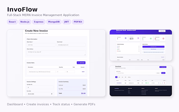 Built InvoFlow, a full-stack invoice