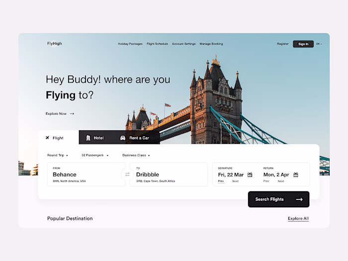 FlyGen – Modern Airline Website